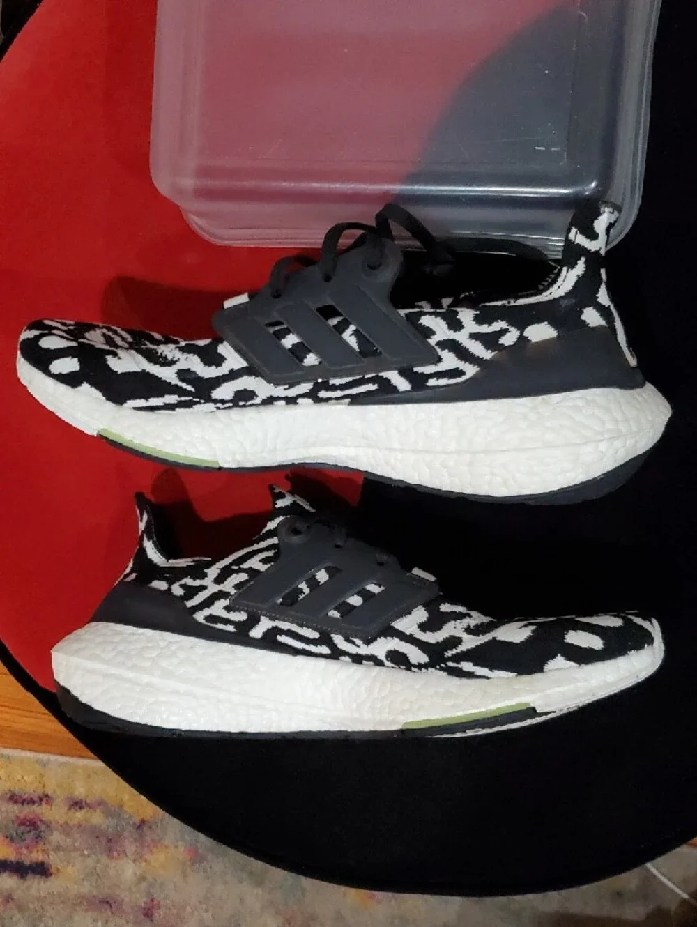 Adidas Ultraboost 22 Knit Running Shoe In Black & White Zebra